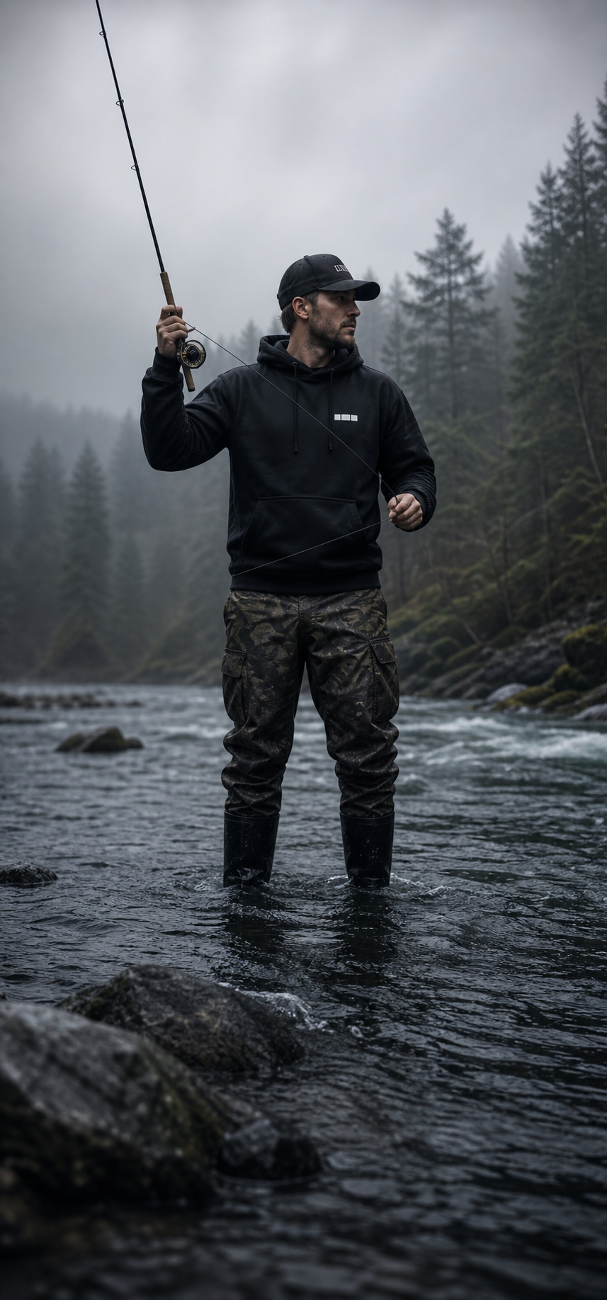 Angler mit Xumasi Hoodie